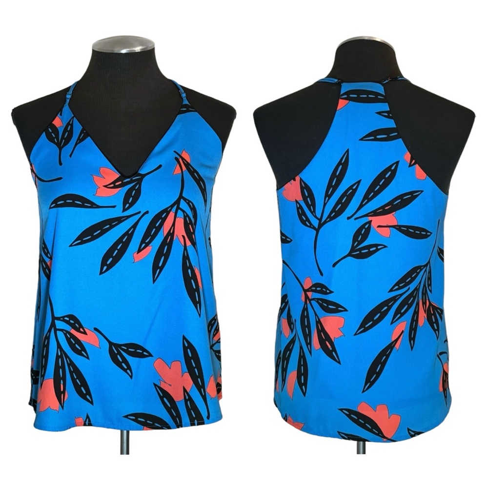 Vici Bright Blue Floral Halter Top